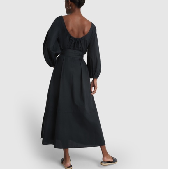 G LABEL GOOP X TABITHA SIMMONS black cotton dress with tie and pockets. - Picture 2 of 9